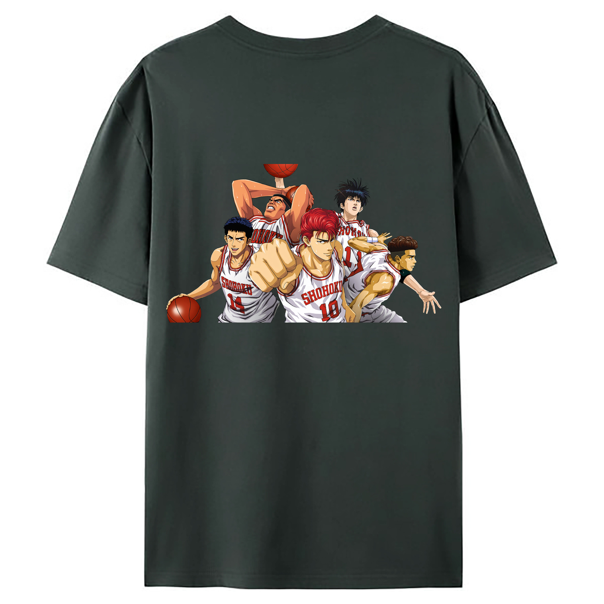 （画像用） SLAM DUNK／スラムダンク 綿100％ メンズ半袖Tシャツ（バックプリント） 通気性